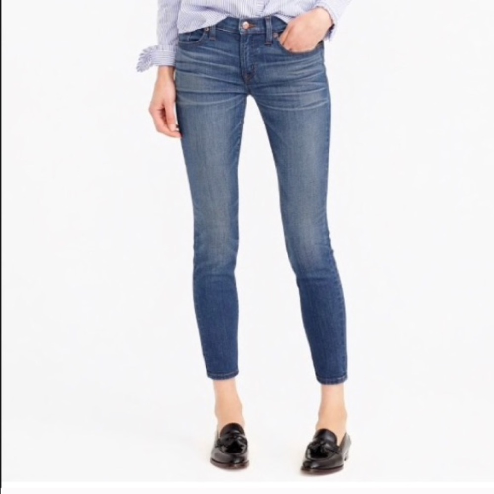 EUC JCrew Ankle Toothpick Jeans in Medium Blue